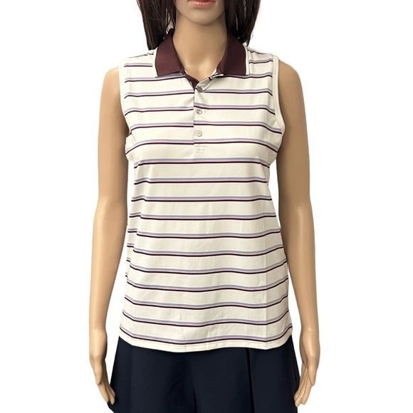 RLX Ralph Lauren Tops - RLX Ralph Lauren Women's Tailored Fit Sleeveless Top Striped Size M - NWT $110